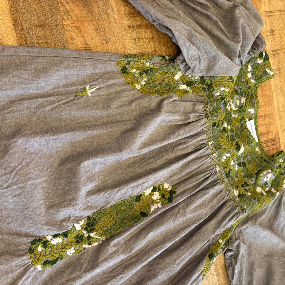 Mi Golondrina Catalina Embroidered Blouse Top S Floral Oaxacan Handmade Peasant - Picture 7 of 8